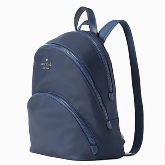 NWT Auth Kate Spade Medium Navy Nylon Backpack - Picture 2 of 9